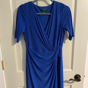Ralph Lauren Side Gather Blue Dress